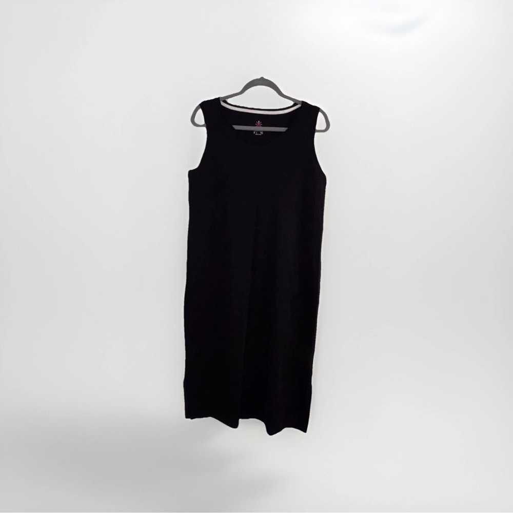 Isaac Mizrahi Live! Knit Tank Maxi Dress Black Size Large Sleeveless